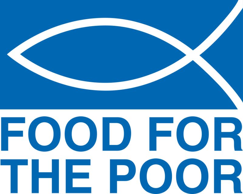 Food For The Poor con un pez de dos lineas encima