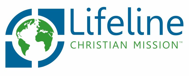 Lifeline Christian Mission y al lado izquierdo la parte verde del planeta