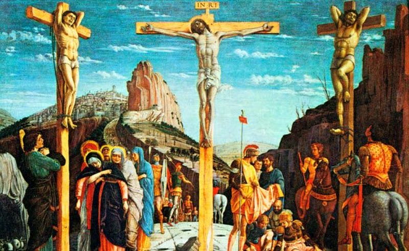 Imagen de Jesús y los ladrones crucificados