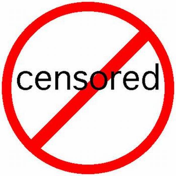 Vemos un circulo rojo con una linea que la corta en  la mitad  y la palabra censurada surada