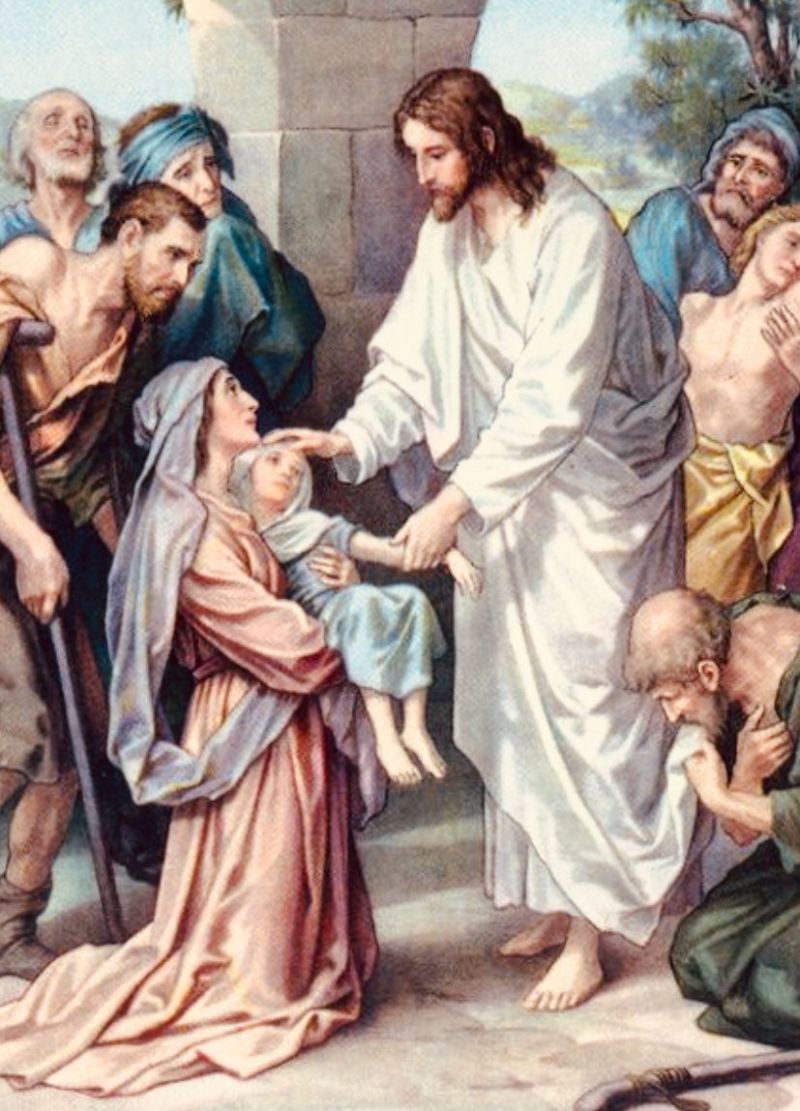 Pintura de Jesús perdonando