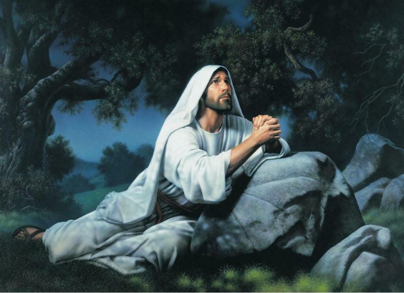 Pintura de Jesús orando