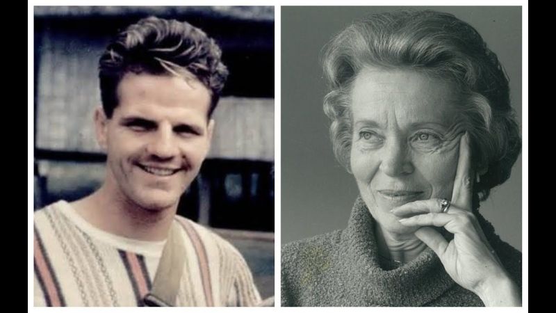 Un hombre bien peinado y al lado una mujer de avanzada edad