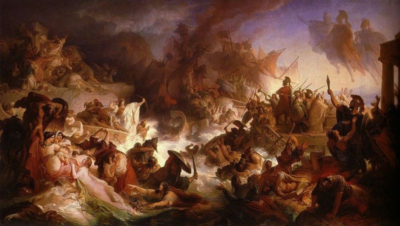 Una pintura de una guerra