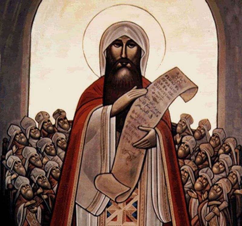 Jesús con un papiro en sus manos