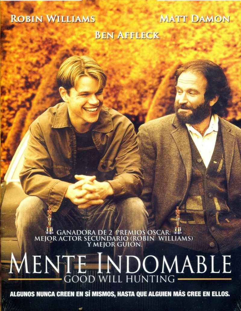 Portada de la pelicula mostrando a un chico sonriendo y otra persona mirandolo