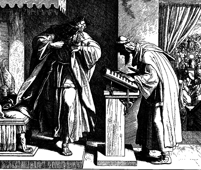 Don hombres, uno escribiendo y otro mirandolo