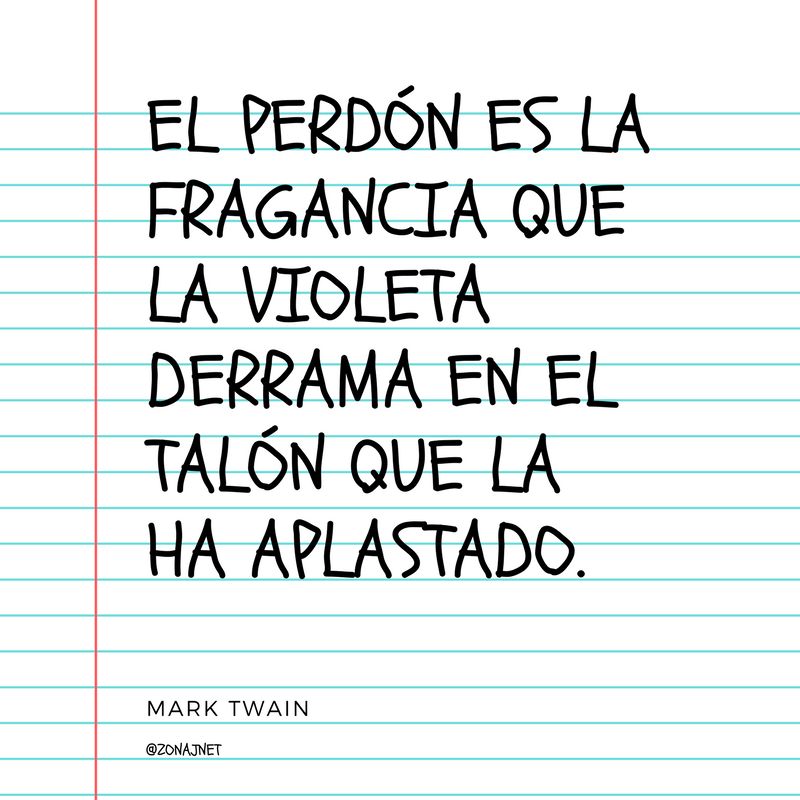 Una frase plasmada sobre el perdon en un fondo tal cual el de una hoja linea corriente