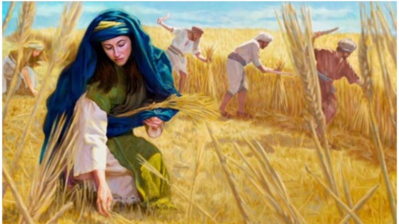 Una mujer cosechando