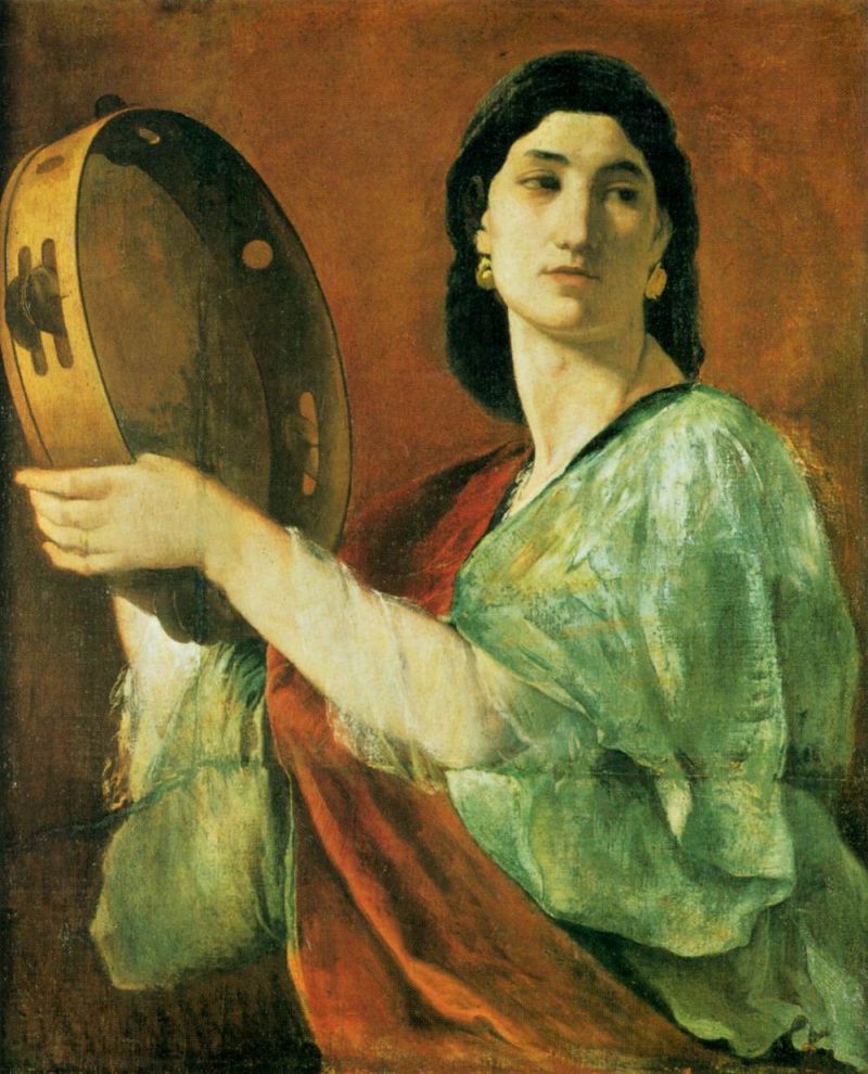 Una mujer con un instrumento en sus manos